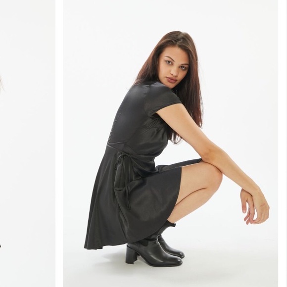 OU Satin Wrap Dress - Picture 2 of 3